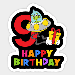 9th Birthday Party 9 Year Old Nine Years Sticker